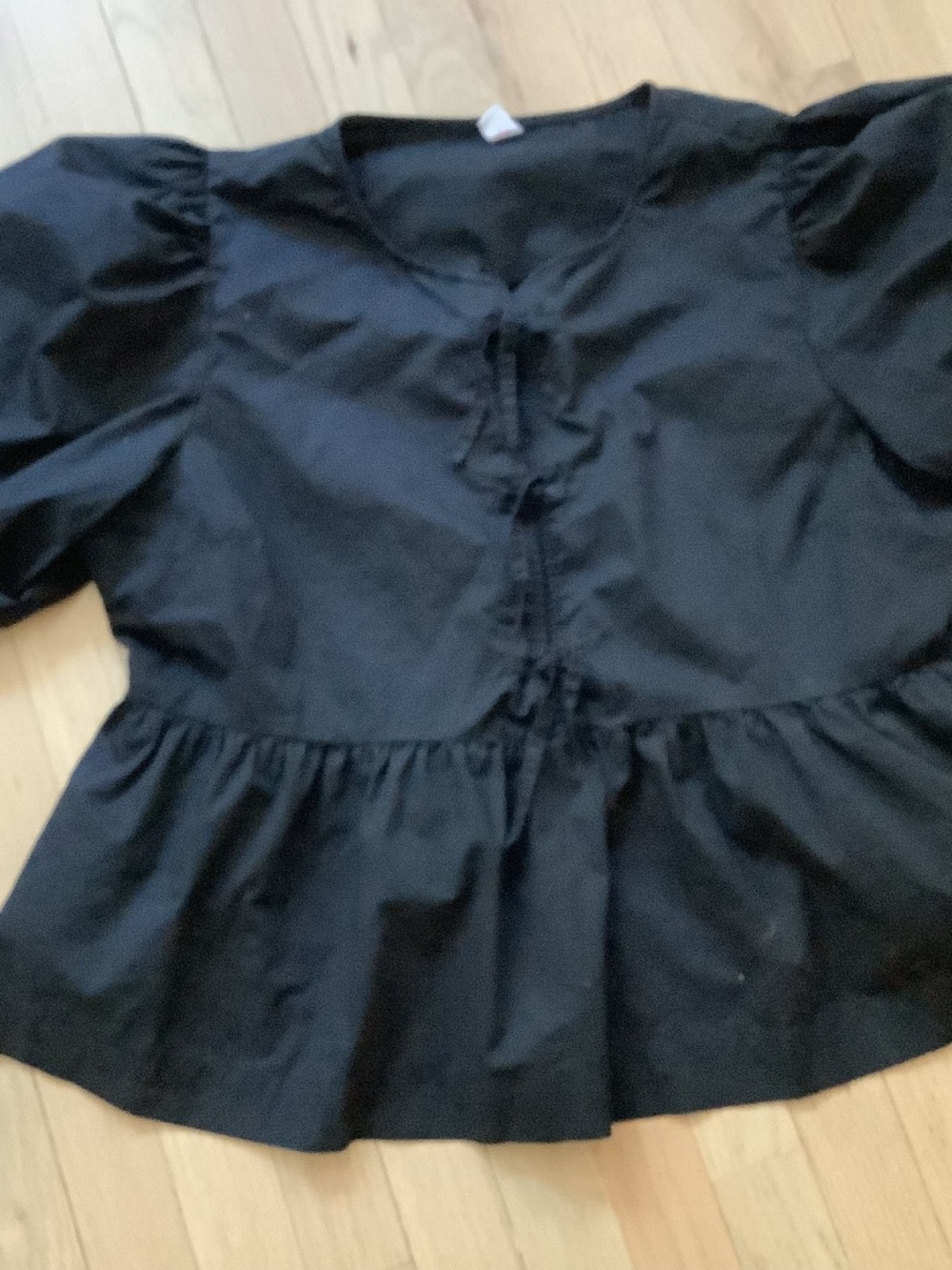 Puff sleeve, peplum shirt